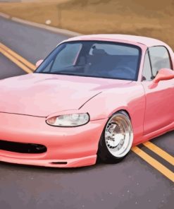 Pink Miata Car Diamond Painting