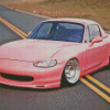 Pink Miata Car Diamond Paintings