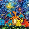 Pokemon Characters Starry Night Diamond Painting