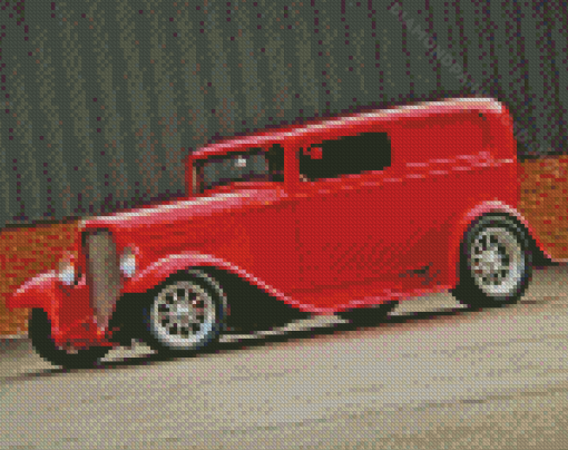 Red 1932 Ford Car Diamond Paintings