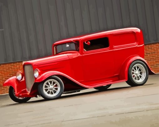 Red 1932 Ford Car Diamond Painting