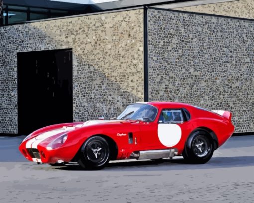Red Shelby Cobra Le Mans Car Diamond Painting