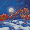 Santa Christmas Moon Diamond Paintings