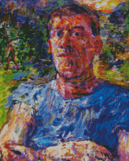 Self Portrait Of A Degenerate Artist By Oskar Kokoschka Diamond Paintings