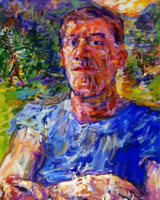 Self Portrait Of A Degenerate Artist By Oskar Kokoschka Diamond Painting