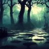 Spooky Swamp In Moonlight Diamond Painting