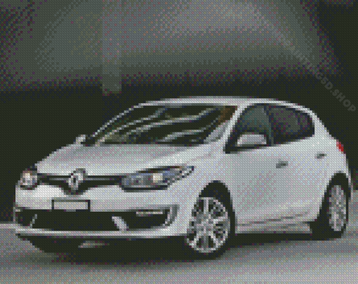 Sport Car White Renault Megane Diamond Paintings