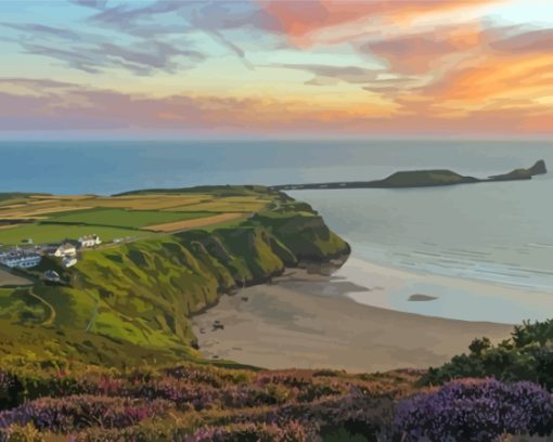 Sunset Worms Head Diamond Painting