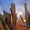 Sunset Omaha Beach The Braves Sculpture Diamond Painting