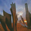 Sunset Omaha Beach The Braves Sculpture Diamond Paintings