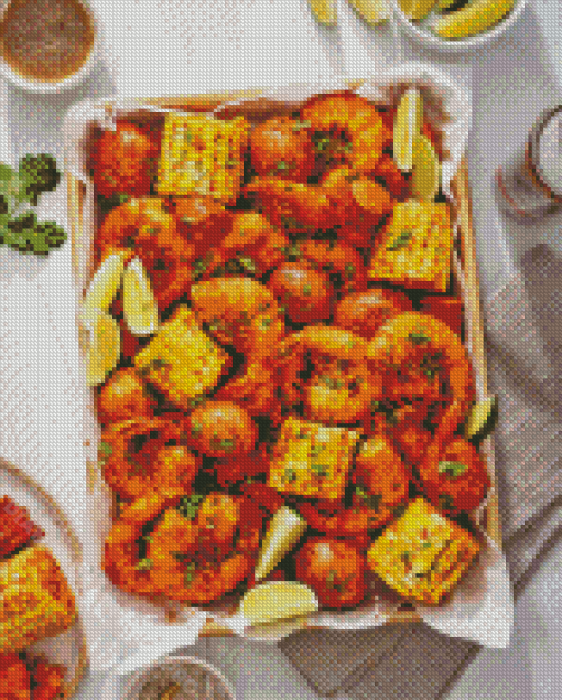 Vietnamese Cajun Shrimp Seafood Boil Diamond Paintings