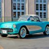Vintage Blue Chevrolet Corvette Diamond Painting