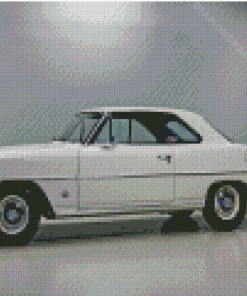 White Chevrolet Nova Car Diamond Paintings