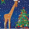 Winter Christmas Giraffe Diamond Paintings