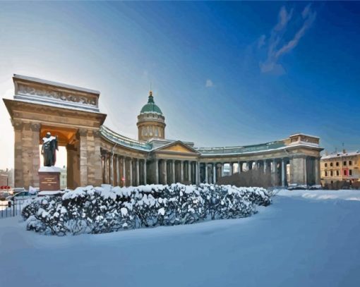 Winter Snow Kazan Cathedral Diamond Painting