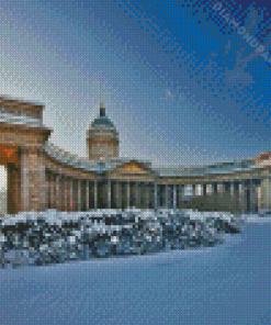 Winter Snow Kazan Cathedral Diamond Paintings