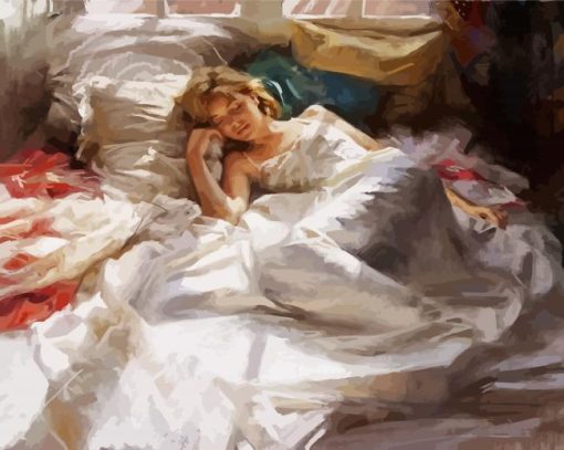 Woman On Bed Art Diamond Painting