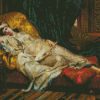 Woman Relaxing On A Chaise Longue Diamond Paintings