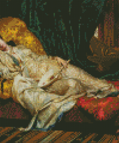 Woman Relaxing On A Chaise Longue Diamond Paintings