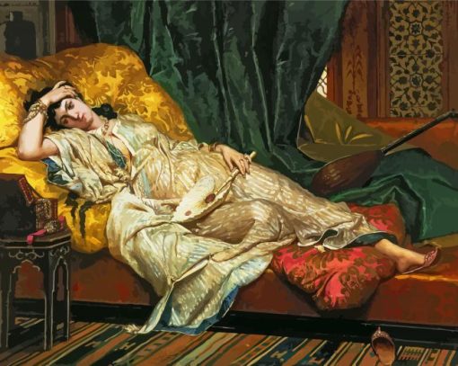 Woman Relaxing On A Chaise Longue Diamond Painting