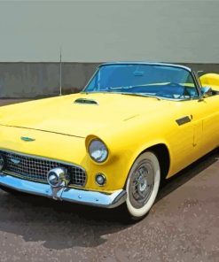 Yellow Thunderbird Ford Car Diamond Painting