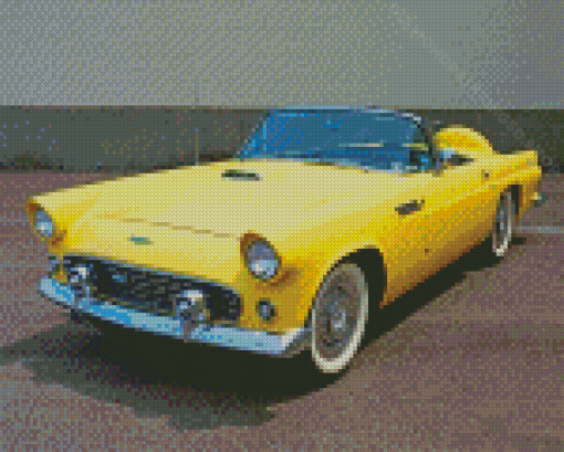 Yellow Thunderbird Ford Car Diamond Paintings