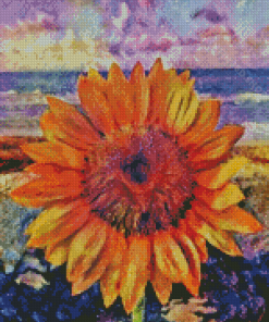 Abstract Beach Sunflower Diamond Paintings