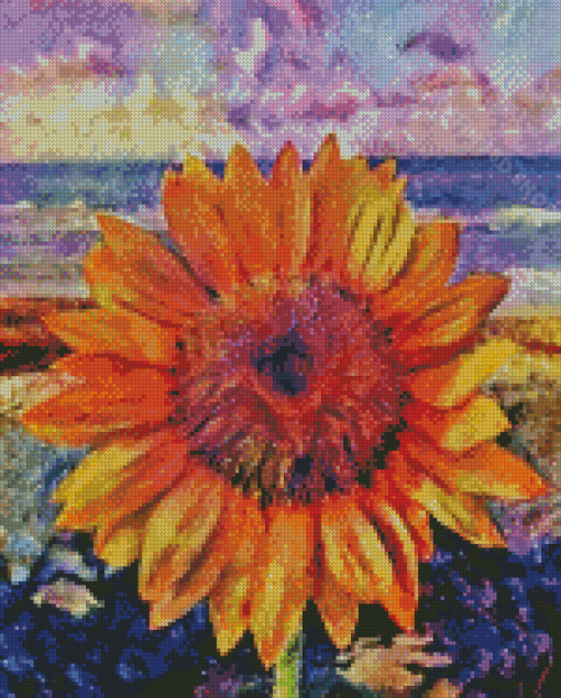 Abstract Beach Sunflower Diamond Paintings