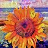 Abstract Beach Sunflower Diamond Painting