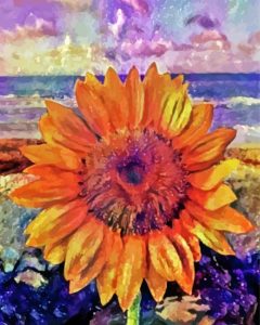 Abstract Beach Sunflower Diamond Painting