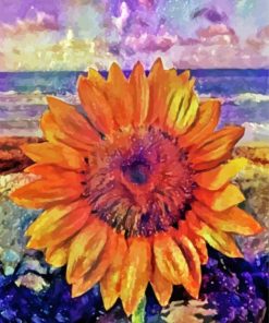 Abstract Beach Sunflower Diamond Painting
