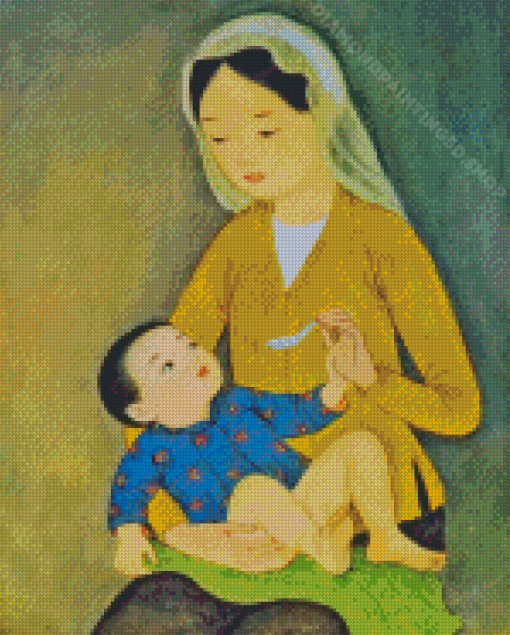 Aesthetic Asian Mother And Child Diamond Paintings