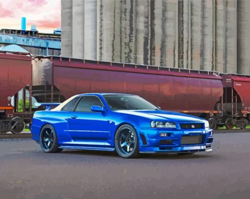 Aesthetic Nissan GTR R34 Diamond Painting