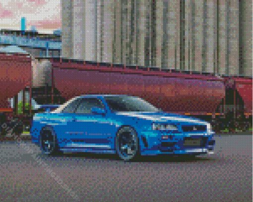 Aesthetic Nissan GTR R34 Diamond Paintings