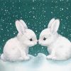 Aesthetic Rabbits In Snow Diamond Painting