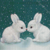 Aesthetic Rabbits In Snow Diamond Paintings