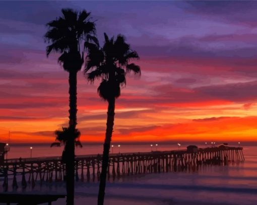 Aesthetic Pier Sunset Diamond Painting