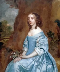 Beautiful Vintage Lady In Blue Dress Diamond Painting