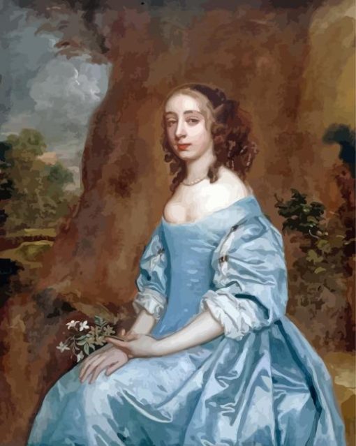 Beautiful Vintage Lady In Blue Dress Diamond Painting