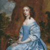 Beautiful Vintage Lady In Blue Dress Diamond Paintings