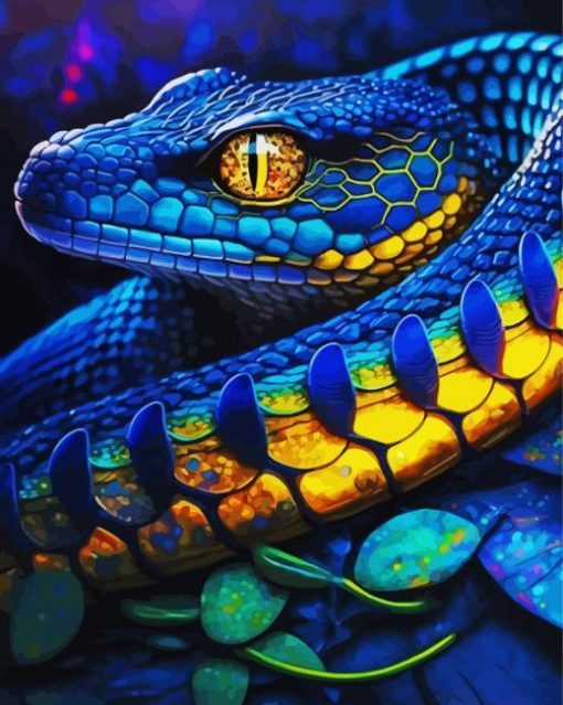 Blue Snake Diamond Painting