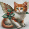 Aesthetic Christmas Cat With Wings Diamond Paintings