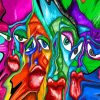 Colorful Abstract Faces Diamond Painting