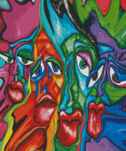 Colorful Abstract Faces Diamond Paintings