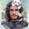 Cool Jon Snow And Ghost Diamond Painting