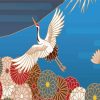 Flying Japanese Crane Diamond Painting