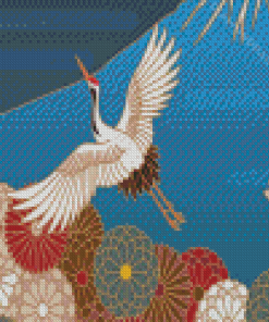 Flying Japanese Crane Diamond Paintings