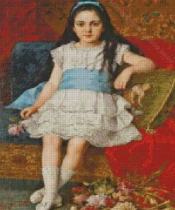 Girl In White Dress Diamond Paintings