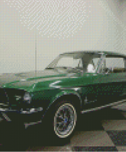 Green 67 Mustang Diamond Paintings