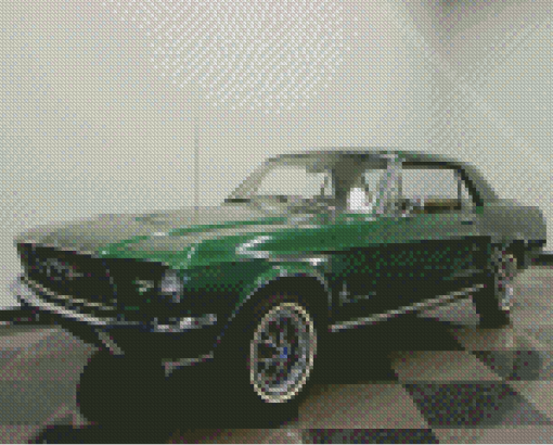 Green 67 Mustang Diamond Paintings